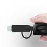 USB кабель 2 в 1 USB-Apple, USB-Micro двухсторонний, выдвижной 