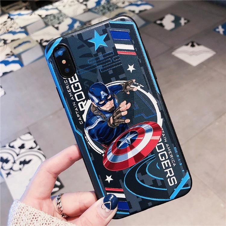 Чехол для айфон iPhone 7 / 8 с 3D теснением Капитан Америка Марвел