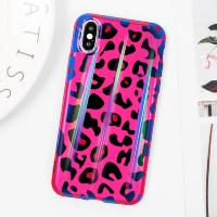 Чехол на айфон iPhone 7 / 8 ярко розовый леопардовый принт