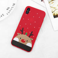Чехол на айфон iPhone X / Xs "Merry Christmas" рождественский лось