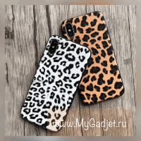 Чехол для айфон iPhone X / XS с леопардовым узором из искусственной кожи