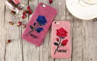 Чехол на айфон iPhone 7 / 8 текстильный с вышитой розой